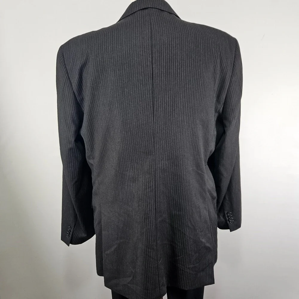 Tommy Hilfiger Men's Sport Coat Blazer Two Button Gray Pin Stripe Wool 46L